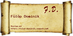 Fülöp Dominik névjegykártya